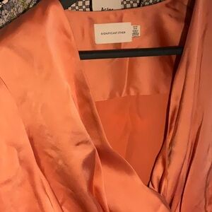 Significant Other Coral Satin Dress